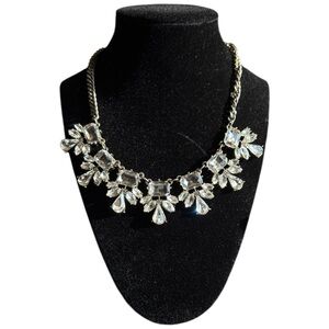 LOFT Silver Necklace with Clear Crystal Embellishments